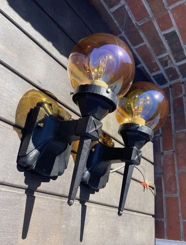 Rewired pair antique vtg tudor - rewired,