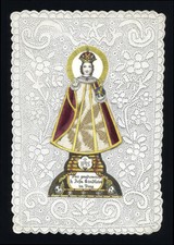 santino manufatto 1800  GESU' BAMBINO DI PRAGA