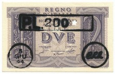 2/200 LIRE FASCIO COMITATO DI LIBERAZIONE LIGURE CLL 05/06/1944 -14/11/1939 SUP+