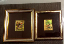 2 quadri FOGLIA ORO 23 KT - CERTIFICATO DI GARANZIA - 6x7cornice20x18 - L’Orafo