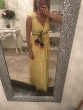 Vestito A Balze Giallo Tg 42