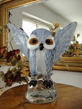 Scultura gufo cristallo vetro