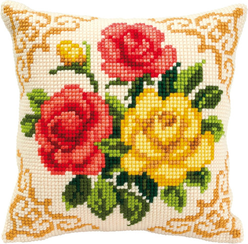 Kit cuscino punto croce fiori - kit,