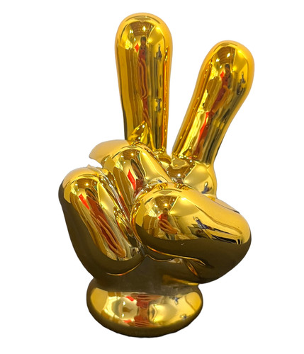 Scultura colorata peace oro - colorata,