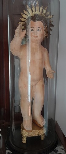 Statua antica gesù bambino - antica,