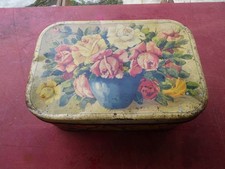 scatola in latta vintage pastiglie leone Torino box old metal fiori 37x25x15