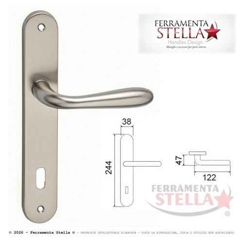 Maniglia placca cromo - su,