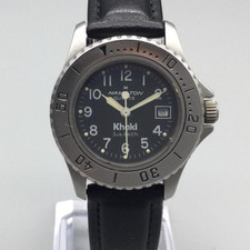 Hamilton Khaki Sub Watch 33mm Uomo Quadrante Nero Cinturino Pelle Data Batteria Nuova