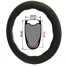 Cerchi in carbonio profondità 75-80 mm 700C ghiaia strada bicicletta tubeless disco/V freno ruota