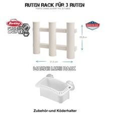 3 tubi Berkley supporto per canna da barca Boat Rod Holder + stivali - supporto esca
