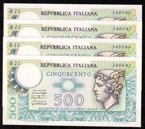 Lotto banconote italiane 500 - lotto, 4