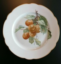 Piatto stile liberty KPM Berlino inglese liscio con frutta dipinto morbido 1900 circa (n.4)