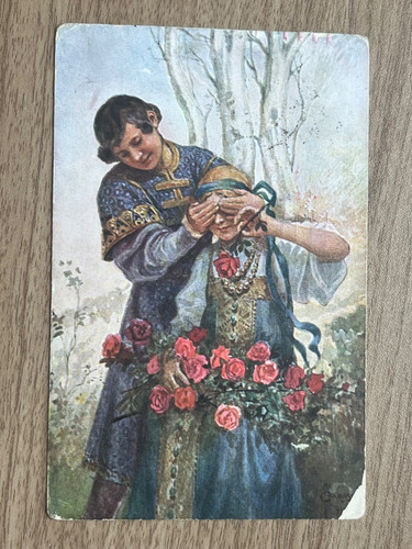 Cartolina epoca lady - d'epoca,