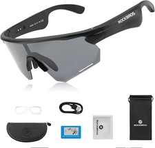 ROCKBROS Smart Glasses Occhiali da Sole Polarizzati Audio Microfono Altoparlante Bluetooth Chiamata UV400