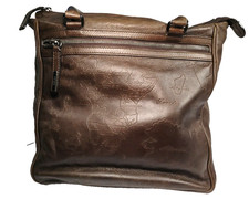 Alviero Martini 1A Classe Geo Map Valigetta Pelle Borsa Messenger Italia 16”x14”