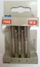 Lux Tools Kit 3 Punte Maschio per filettatura di precisione M8 HSS Professionale