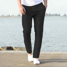 Men linen fit summer pants - fit,