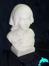 MEZZO BUSTO IN MARMO BIANCO