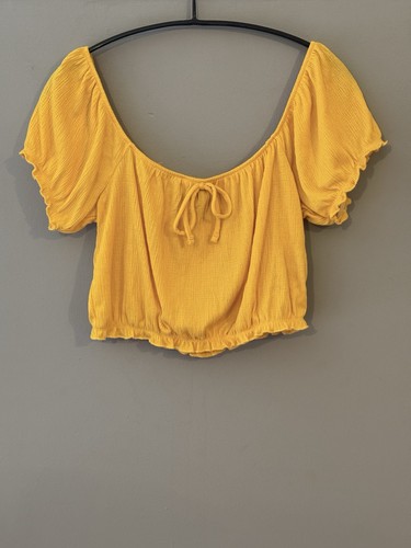 Top primark giallo senape crop - giallo,