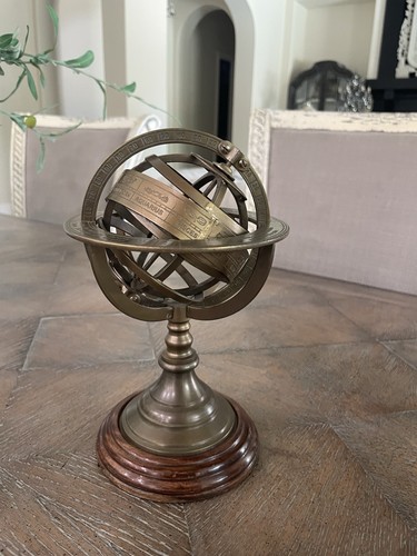 Sfera globo scrivania ottone