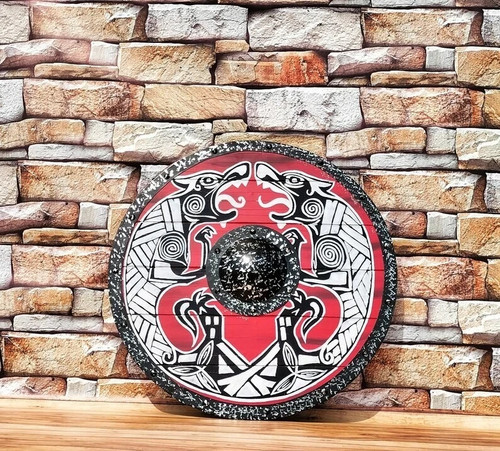 Scudo drago medievale legno - medievale,
