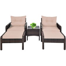 Topbuy 5PCS Rattan Wicker Sofa