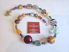 Collana  Antica Murrina Venezia  Made in Italy multicolore Con Oro 24k e Argento