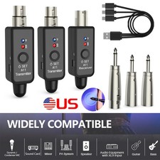 Sistema adattatore XLR wireless trasmettitore e ricevitore UHF per microfono mixer chitarra USA