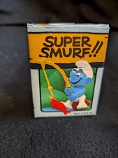 Pescatore Super Puffo Vintage con scatola 1 proprietario