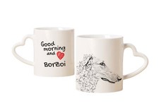 Borzoi tazza con cane