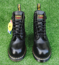 💥Nuovissimi stivali in vera pelle con punta in acciaio UK 8 🍒 Dr. Martens 💥