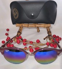 Ray Ban Clubround lente flash minerale viola + lente a specchio montatura tartaruga RB4246