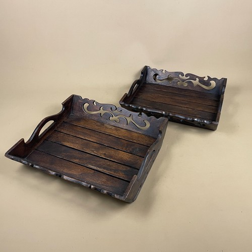 Pair carved wooden - pair,