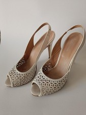 Scarpa Graffia manic Décolleté open taglia 39 bianca tacco 11,5 cm con plateau