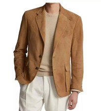 Blazer uomo beige vera pelle