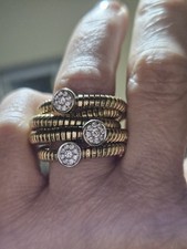 anello vintage oro giallo 18kt diamanti 0.75 ct gr17,6 firmato tessitore tubogas