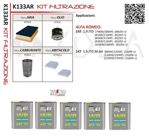 Kit tagliando alfa romeo - alfa, 147
