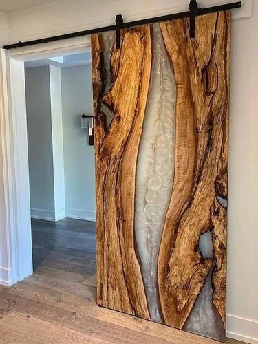 Modern white resin wooden door - modern,