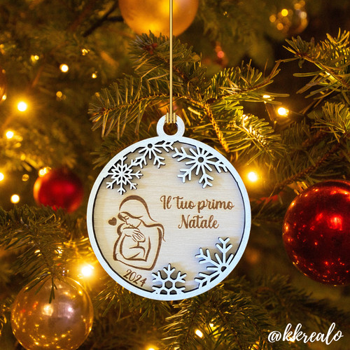 Pallina natale legno di - di,
