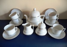 Servizio da te porcellana bianca bordo oro Vohenstrauss Johann Seltmann Bavaria