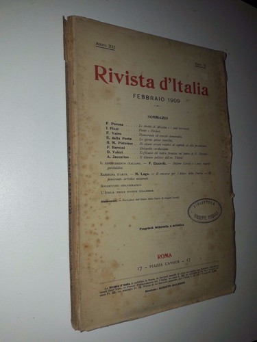 Rivista italia febbraio 1909 - rivista, d'italia