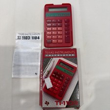 Texas Instruments TI-1103 Calcolatrice Vintage Retrò Rossa - Scatola e Manuale Originali 