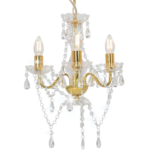 Lampadario con perle bianco - con,