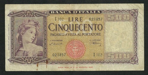 Italie 500 lire - lire, 1947