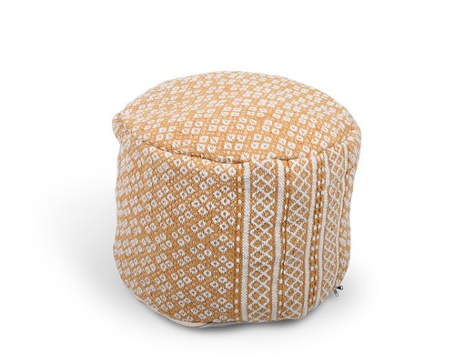 Pouf rotondo senape oro