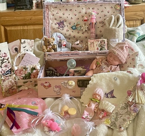 Handmade baby box - with, reborn