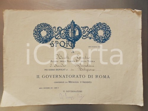 1931 roma scuola sandro - roma,