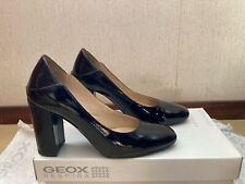 Decollete donna Geox con tacco largo 8 cm in vernice nera tg 37 IT
