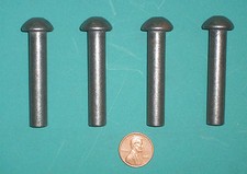 QUATTRO Perni Cerniera per Porta - Inserto per Stufa a Legna e Camino, 3/8" x 2", Acciaio Massello