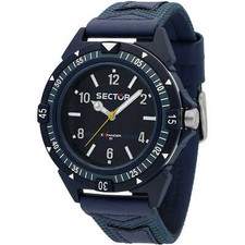 Orologio Uomo SECTOR EXPANDER 90 R3251197054 Pelle Tessuto Blu Sub 100mt